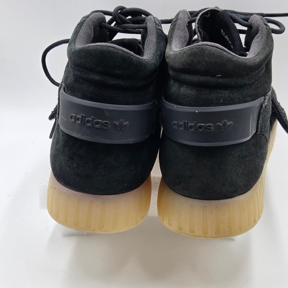 Adidas Tubular Invader Shoes Mens 12 Black Suede Strap Core Gum BB5038 - Picture 4 of 9
